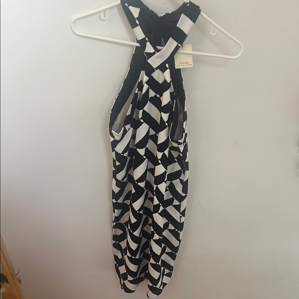 NWT Trina Turk Black and White Geometric Dress